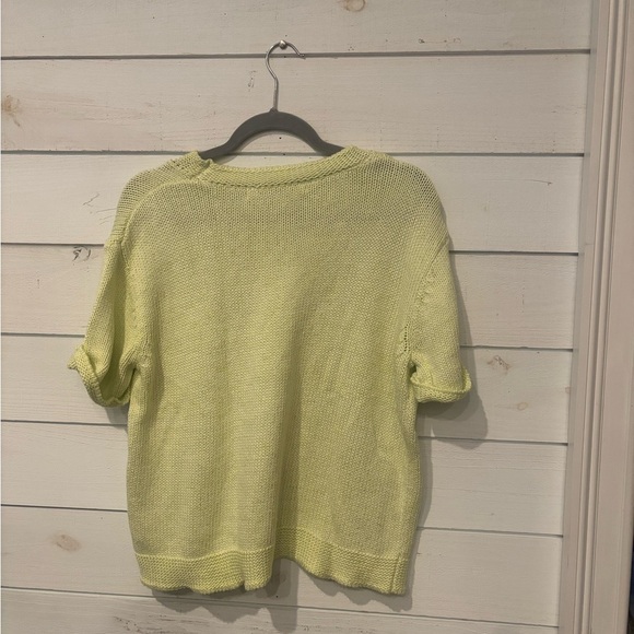 Rachel Roy Lime Green Knit Short Sleeve Sweater - Picture 7 of 10